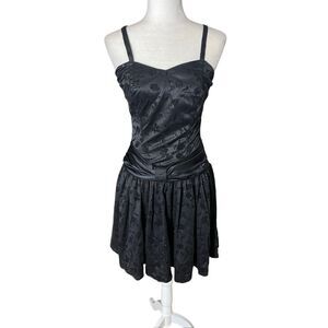 Vintage Patricia Black Floral Mini Dress – Size 36 (Late 90s / Y2K, Fits US Smal